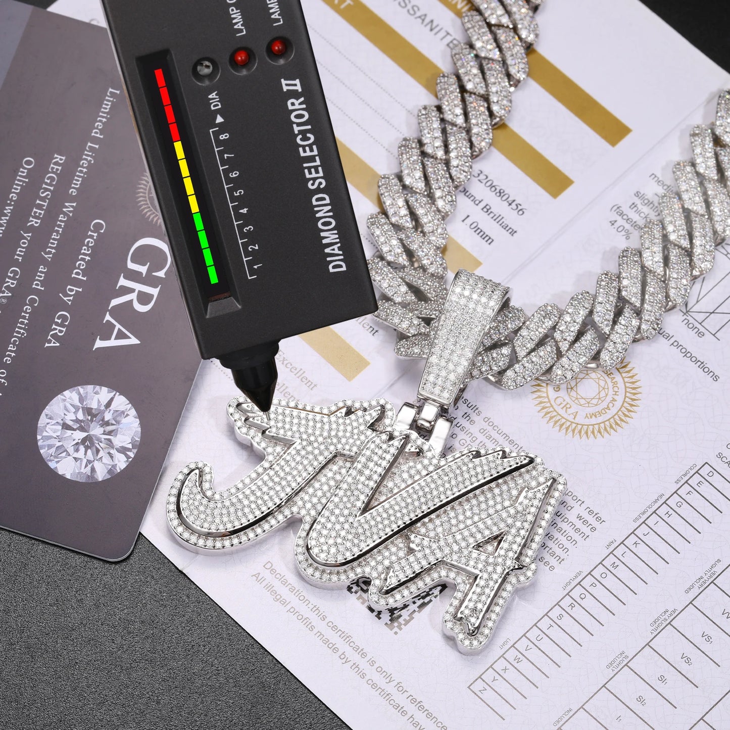 A-Z Letter Pendants - Graffiti Font - VVS Moissanite - S925 Silver