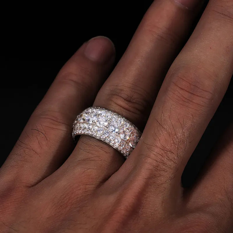 5 Row 3D Eternity Ring - VVS Moissanite - 14k Gold Vermeil