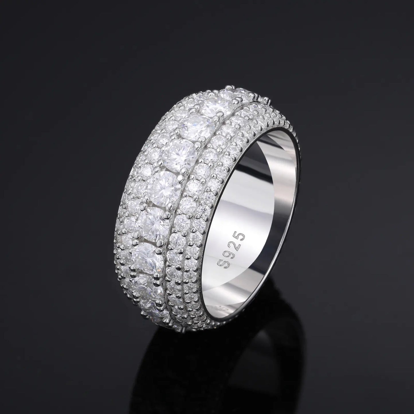 5 Row 3D Eternity Ring - VVS Moissanite - 14k Gold Vermeil