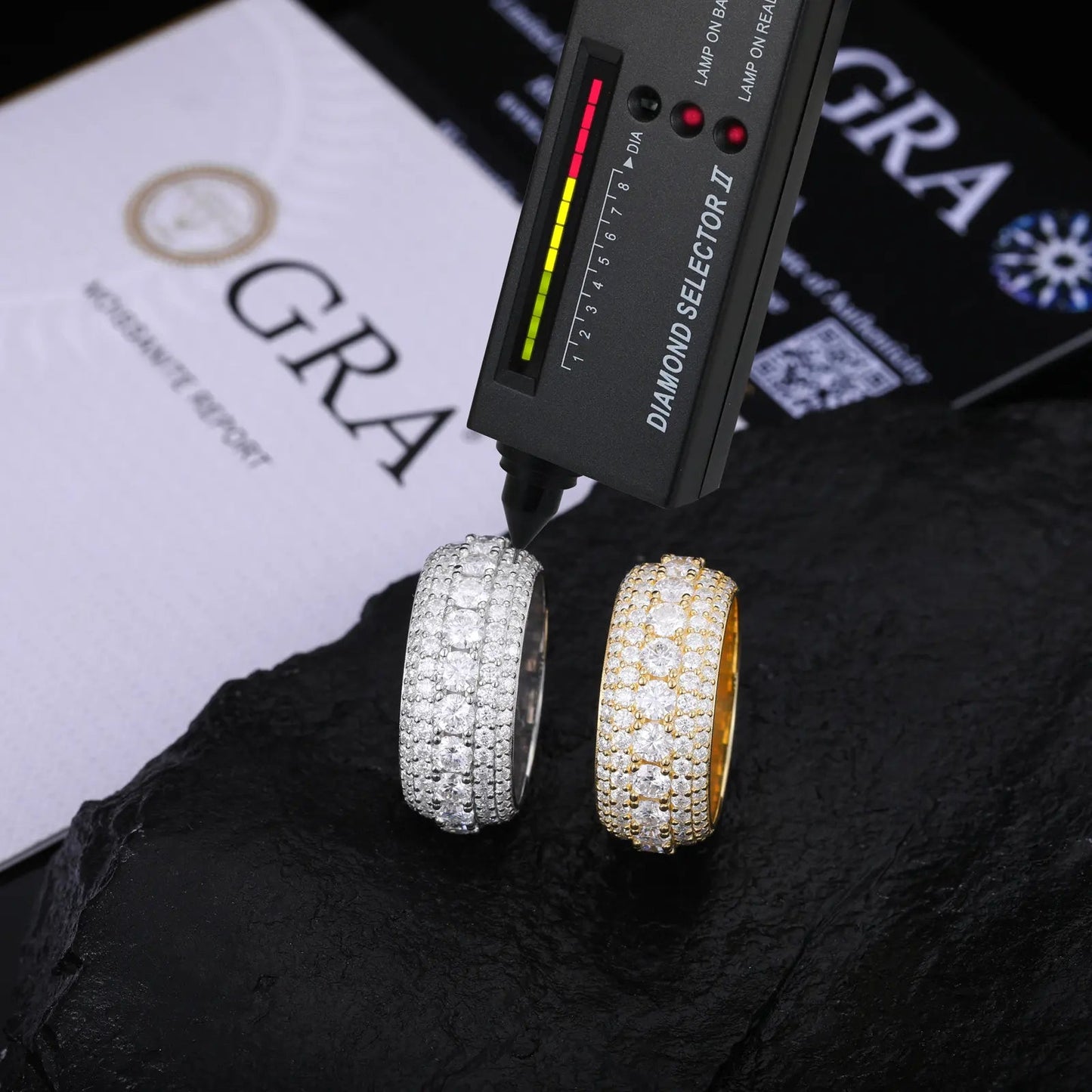 5 Row 3D Eternity Ring - VVS Moissanite - 14k Gold Vermeil