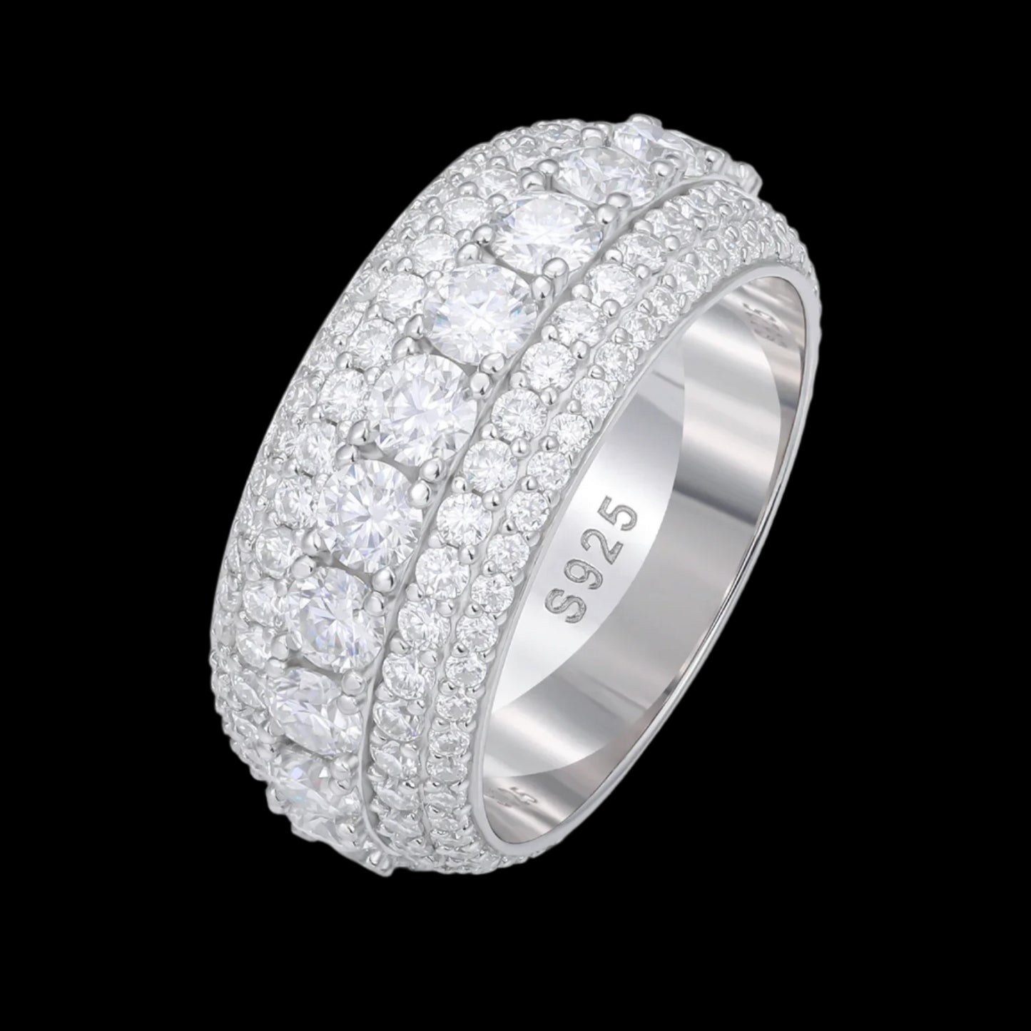 5 Row 3D Eternity Ring - VVS Moissanite - 14k Gold Vermeil