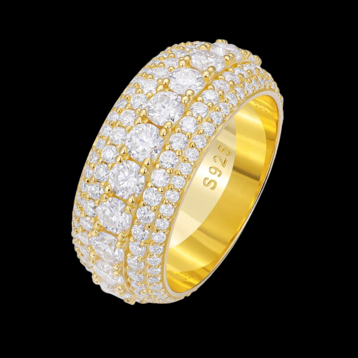 5 Row 3D Eternity Ring - VVS Moissanite - 14k Gold Vermeil