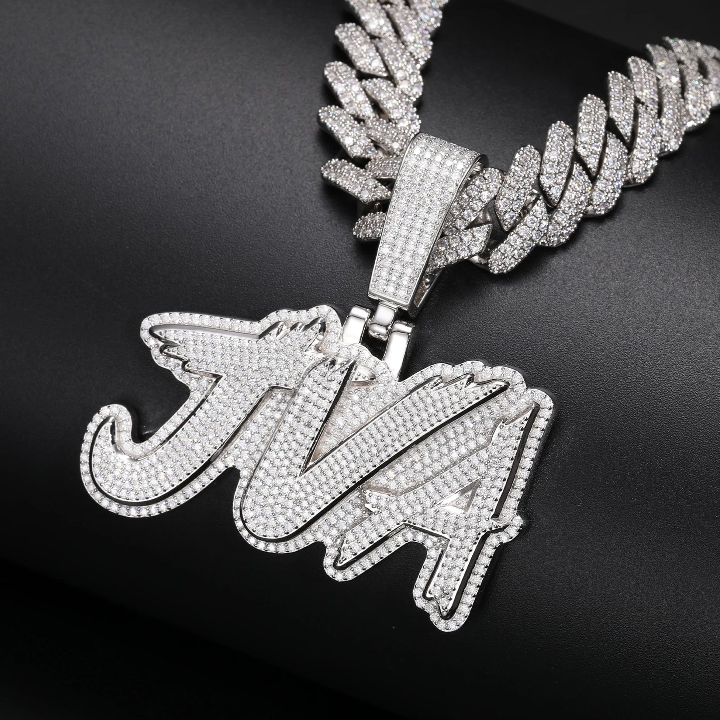 A-Z Letter Pendants - Graffiti Font - VVS Moissanite - S925 Silver