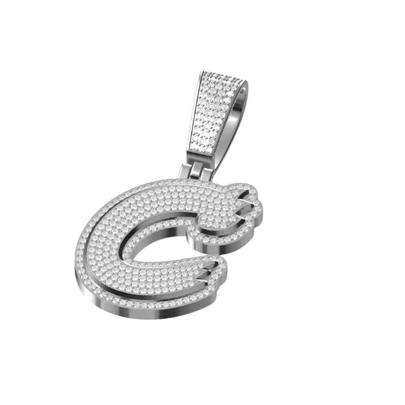 A-Z Letter Pendants - Graffiti Font - VVS Moissanite - S925 Silver