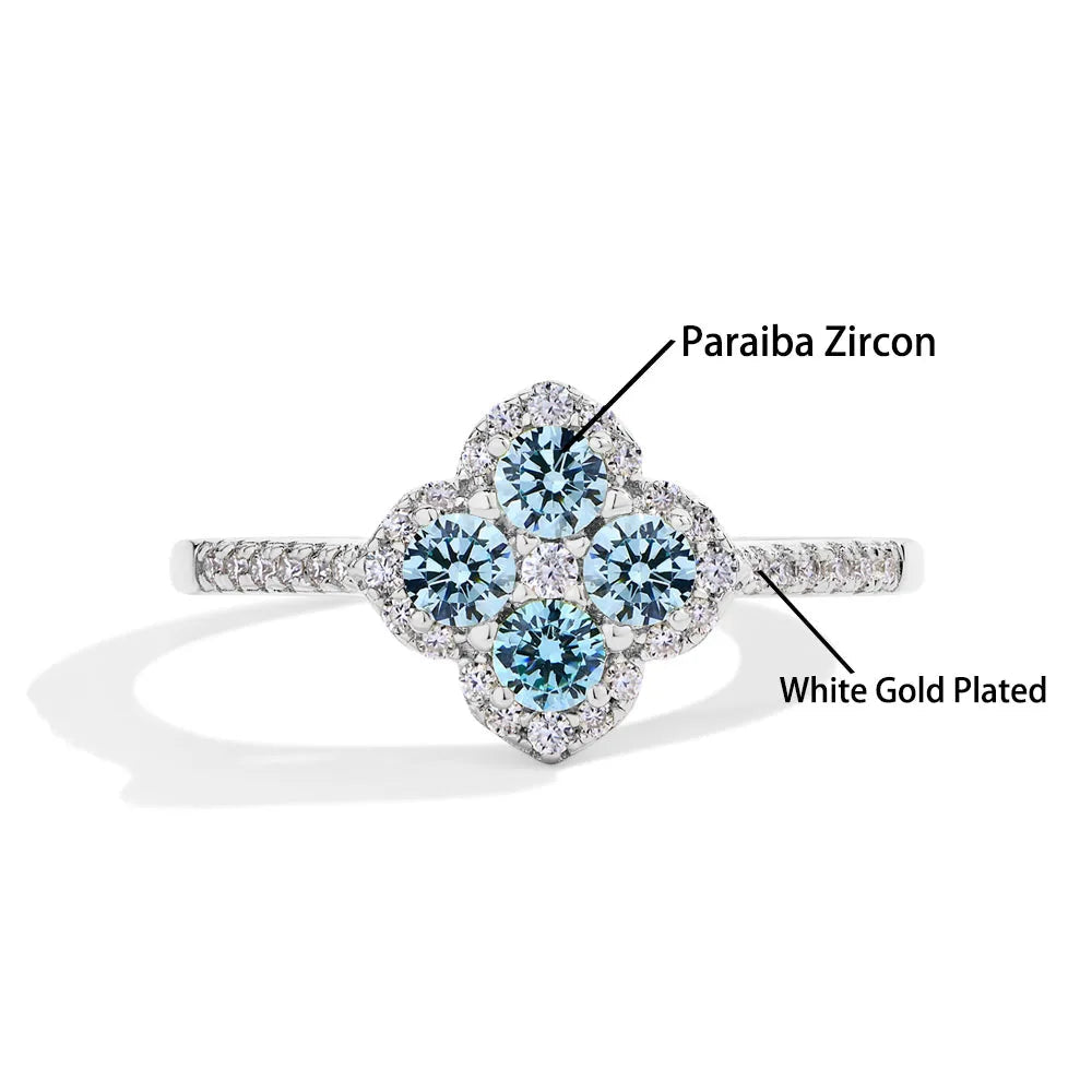 Four Leaf Clover Ring - VVS Moissanite - 14K Gold Vermeil