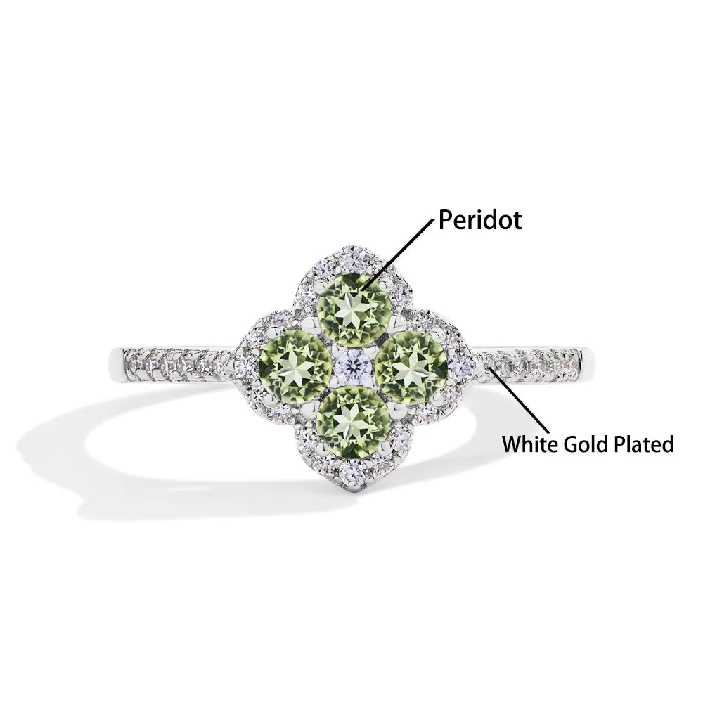 Four Leaf Clover Ring - VVS Moissanite - 14K Gold Vermeil