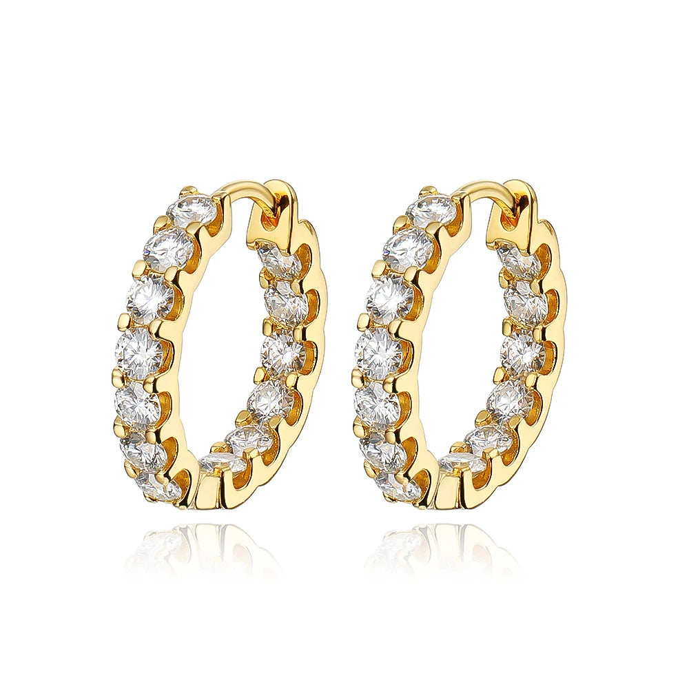 2.6CT Hoop Earring - VVS1 Moissanite 18K Gold Vermeil