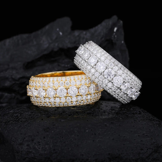 5 Row 3D Eternity Ring - VVS Moissanite - 14k Gold Vermeil