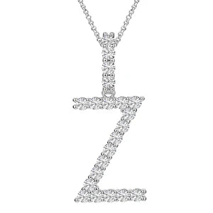 A-Z ALPHABET LETTER INITAL PENDANTS - VVS Moissanite on Real 14k Gold Vermeil