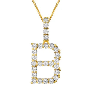 A-Z ALPHABET LETTER INITAL PENDANTS - VVS Moissanite on Real 14k Gold Vermeil