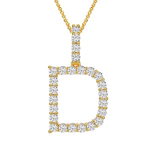 A-Z ALPHABET LETTER INITAL PENDANTS - VVS Moissanite on Real 14k Gold Vermeil