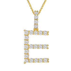 A-Z ALPHABET LETTER INITAL PENDANTS - VVS Moissanite on Real 14k Gold Vermeil