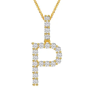 A-Z ALPHABET LETTER INITAL PENDANTS - VVS Moissanite on Real 14k Gold Vermeil