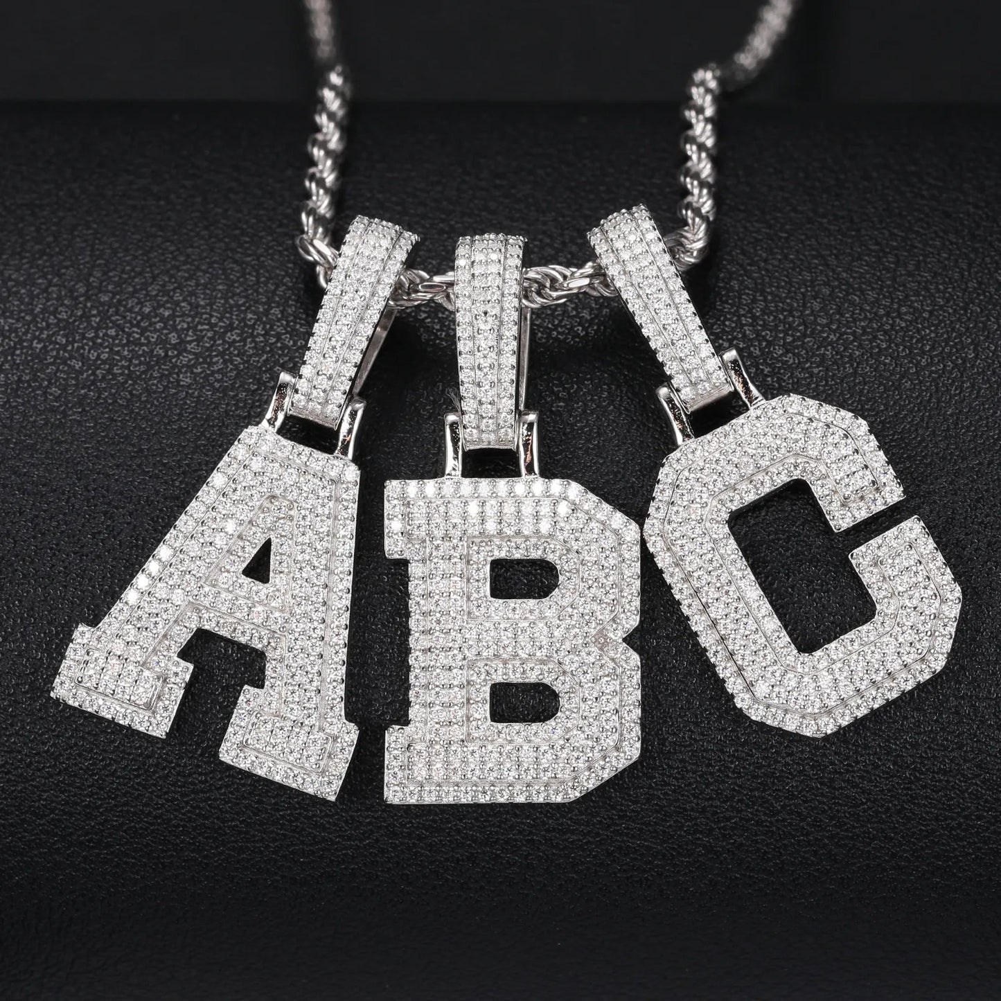 A-Z LETTER PENDANTS - VVS MOISSANITE - REAL 14K GOLD VERMEIL