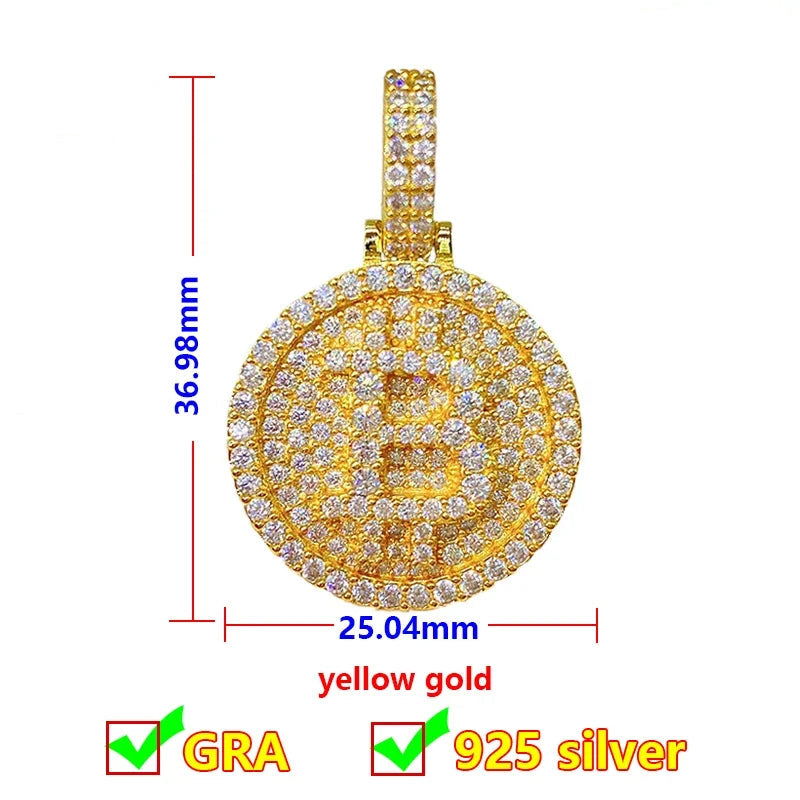 Bitcoin Pendant - VVS Moissanite - 14k Gold Vermeil