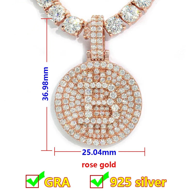 Bitcoin Pendant - VVS Moissanite - 14k Gold Vermeil