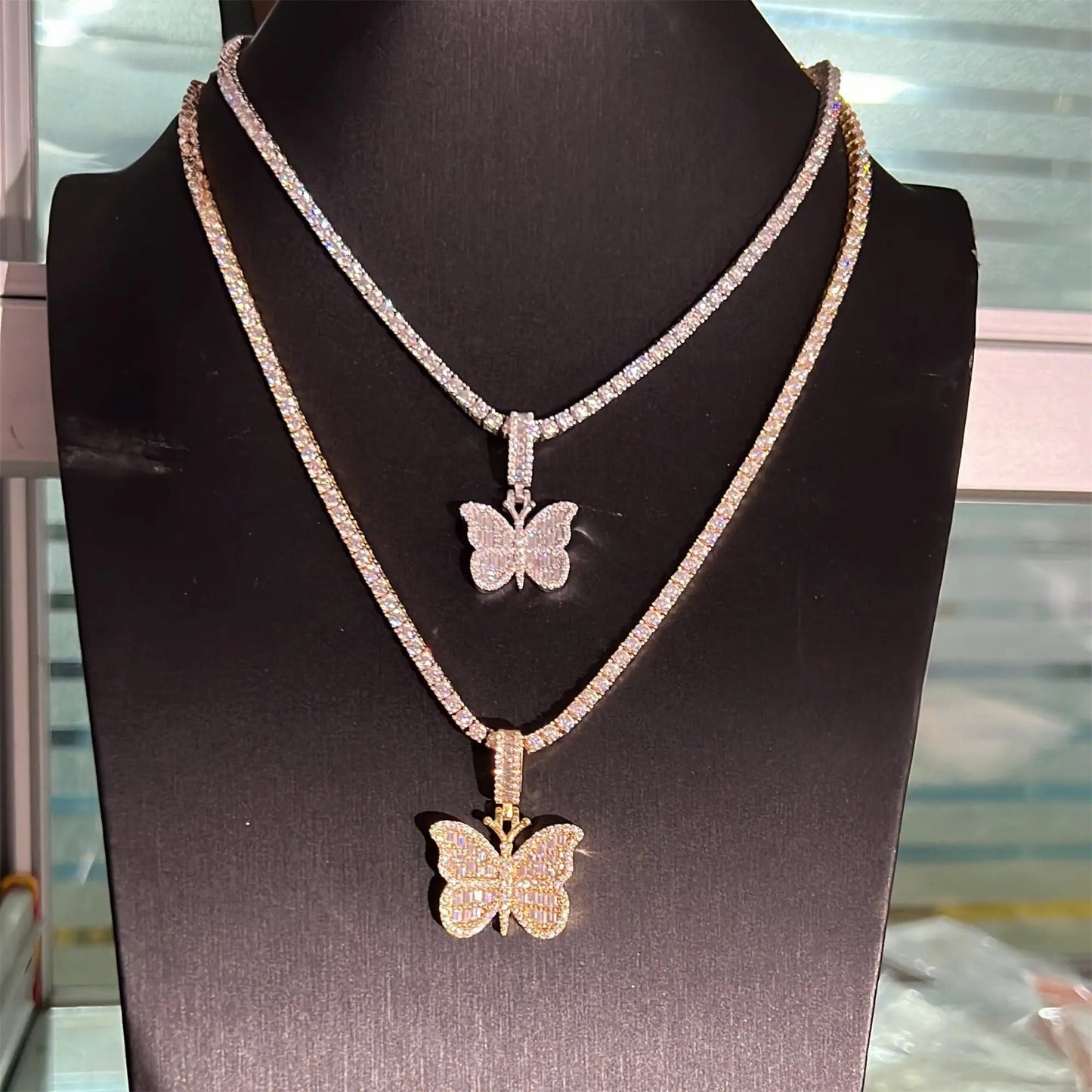 "BUTTERFLY" Pendant Charms - VVS Moissanite 14K Gold Vermeil