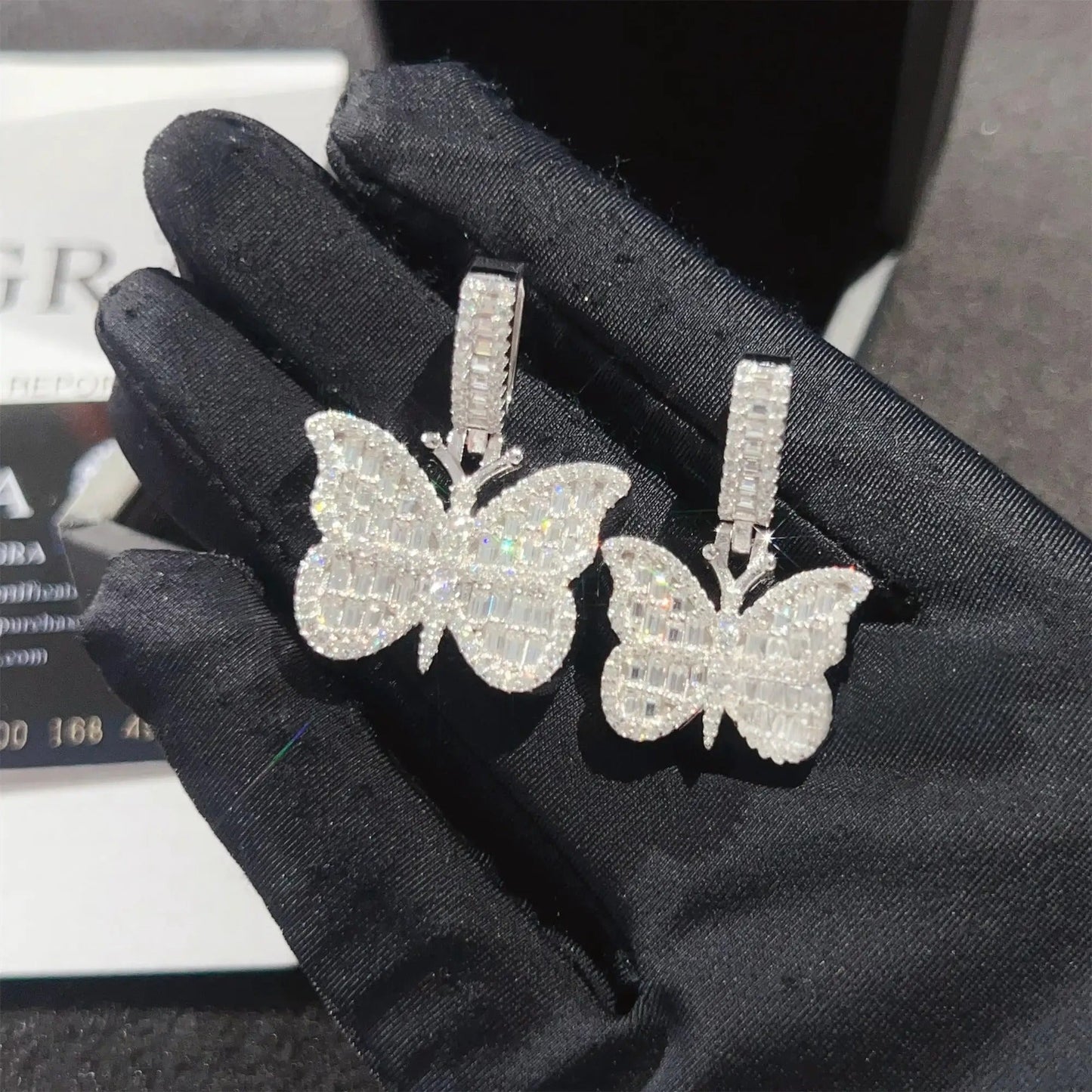 "BUTTERFLY" Pendant Charms - VVS Moissanite 14K Gold Vermeil