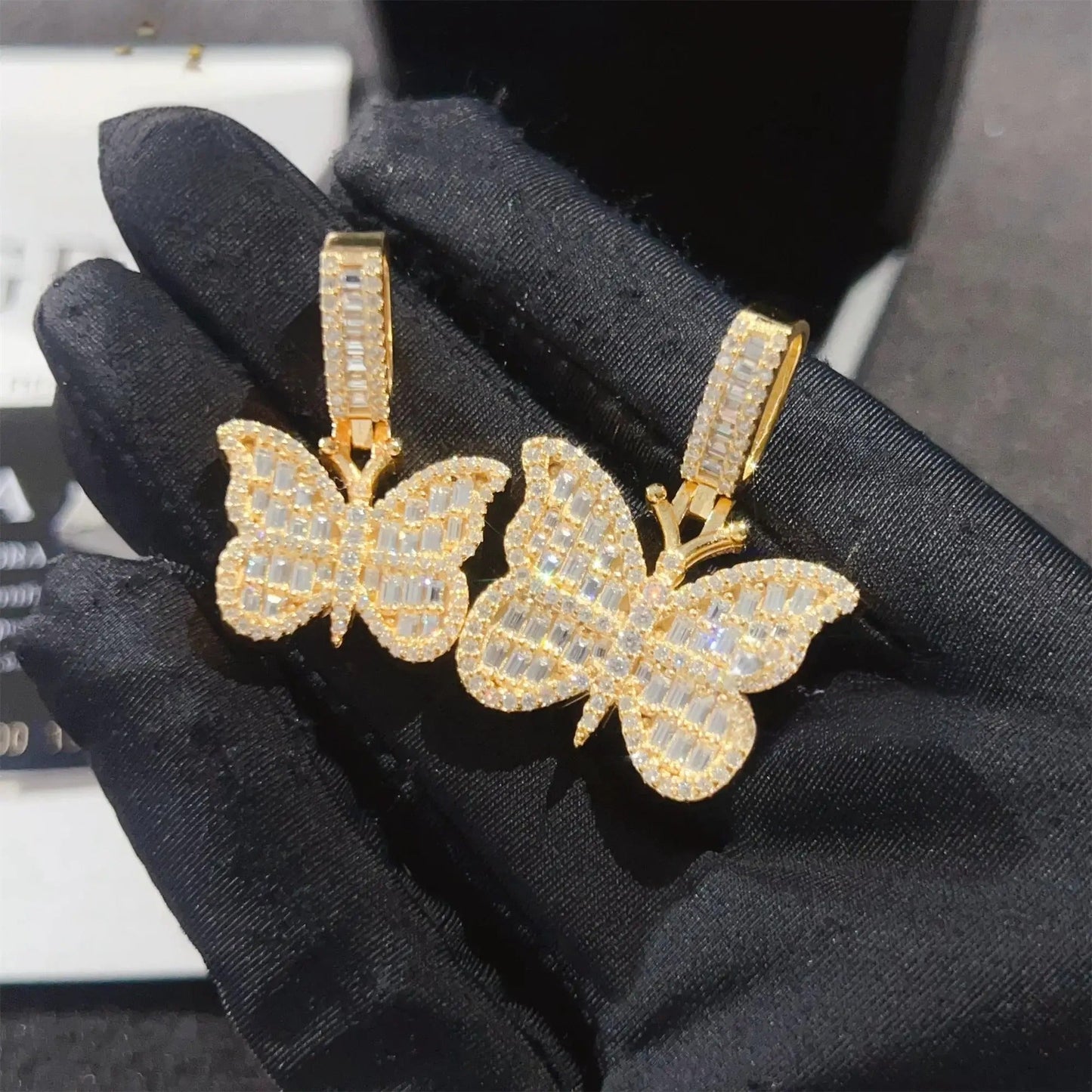 "BUTTERFLY" Pendant Charms - VVS Moissanite 14K Gold Vermeil