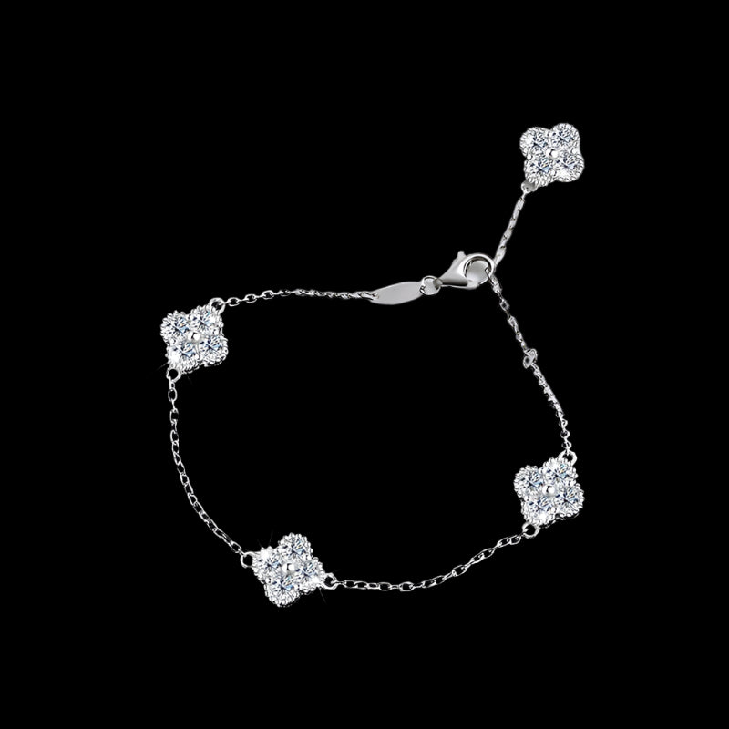 Clover Bracelets & Sets - VVS1 Moissanite 14K Gold Platted