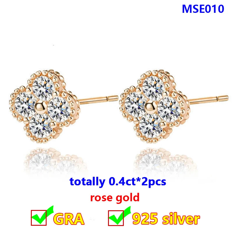 Clover Bracelets & Sets - VVS1 Moissanite 14K Gold Platted