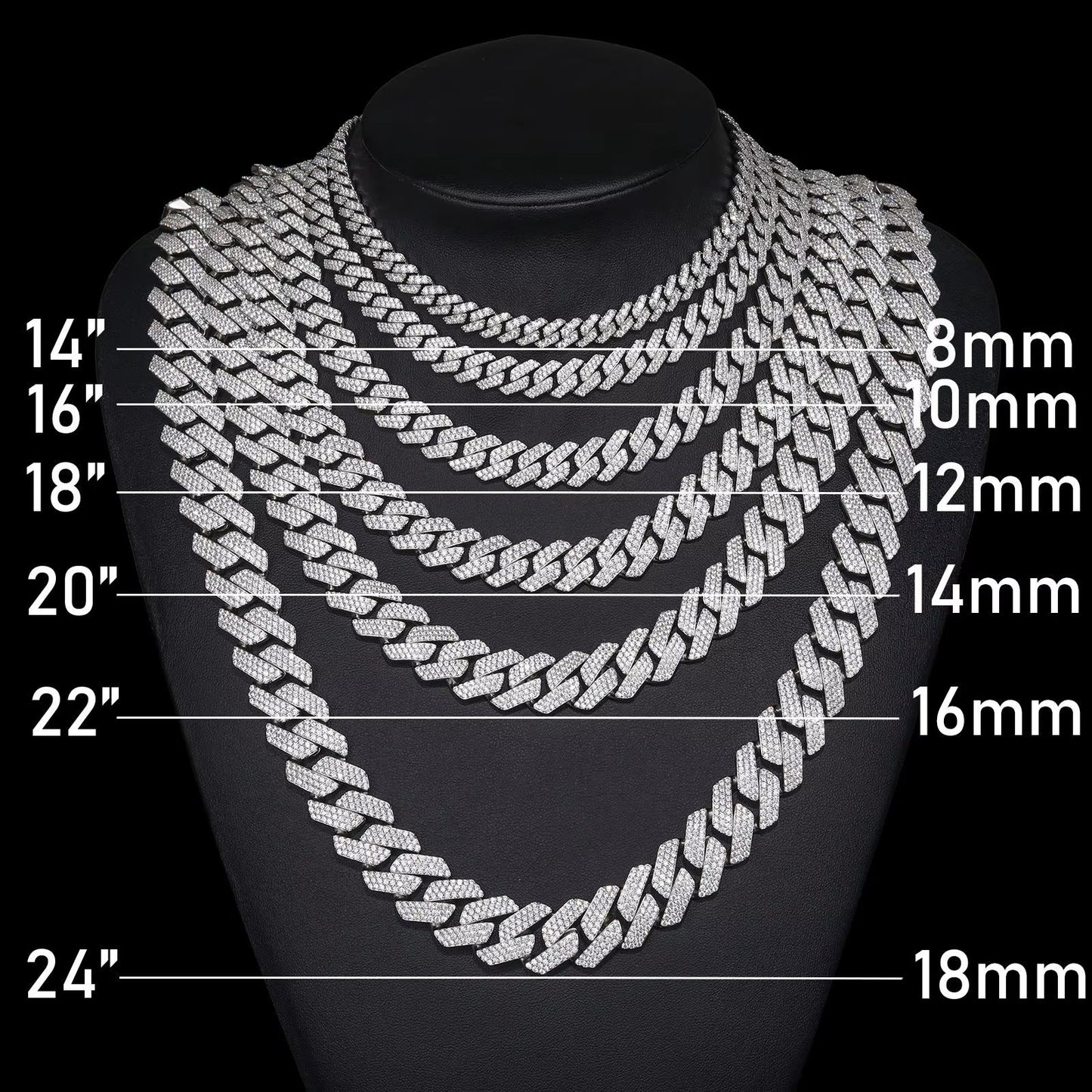 Miami Cuban Link Chains - VVS Moissanite 14K Gold Vermeil