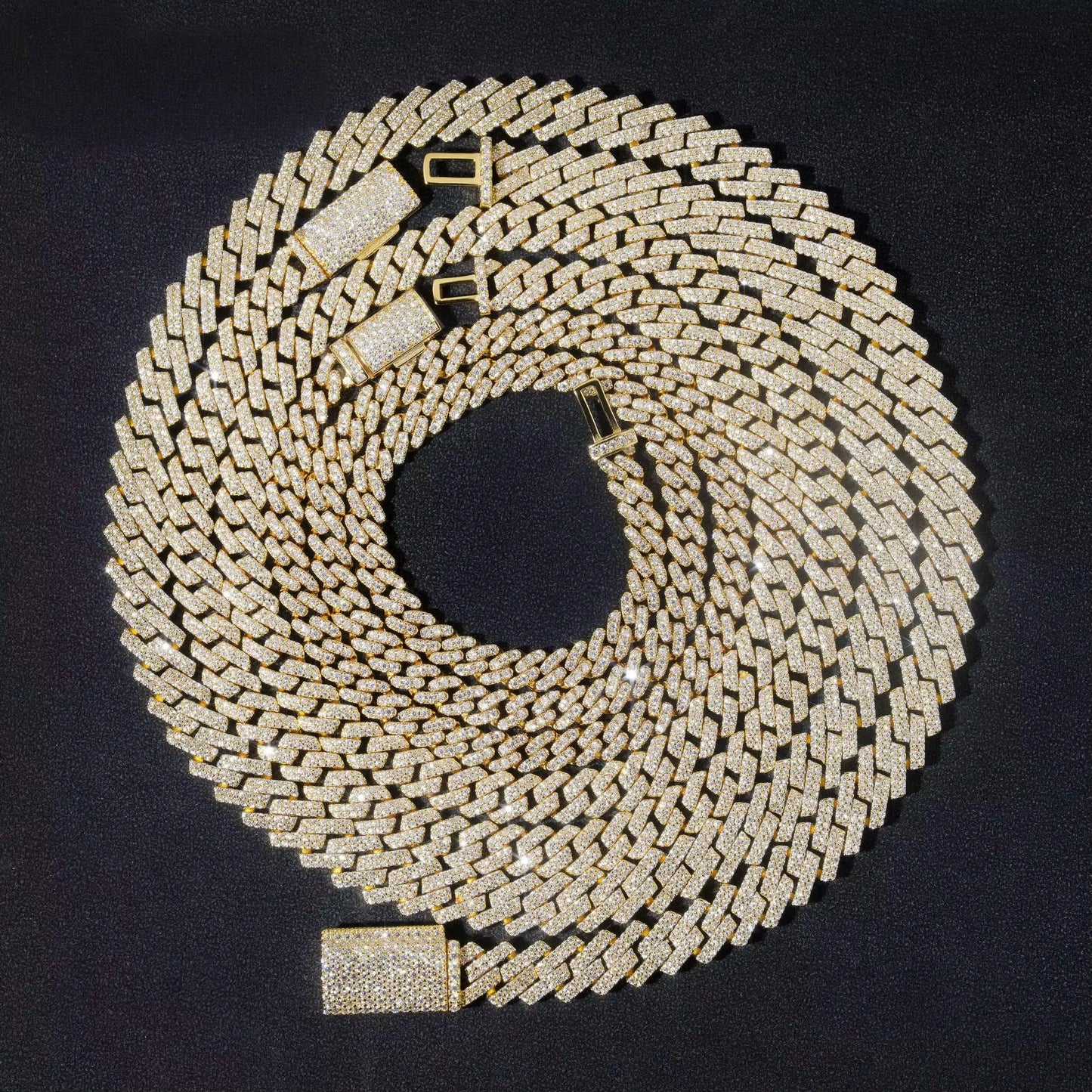 Miami Cuban Link Chains - VVS Moissanite 14K Gold Vermeil