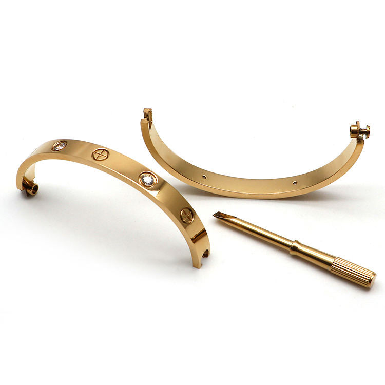 New! Screw C Bracelet - 14K Gold PVD Platted