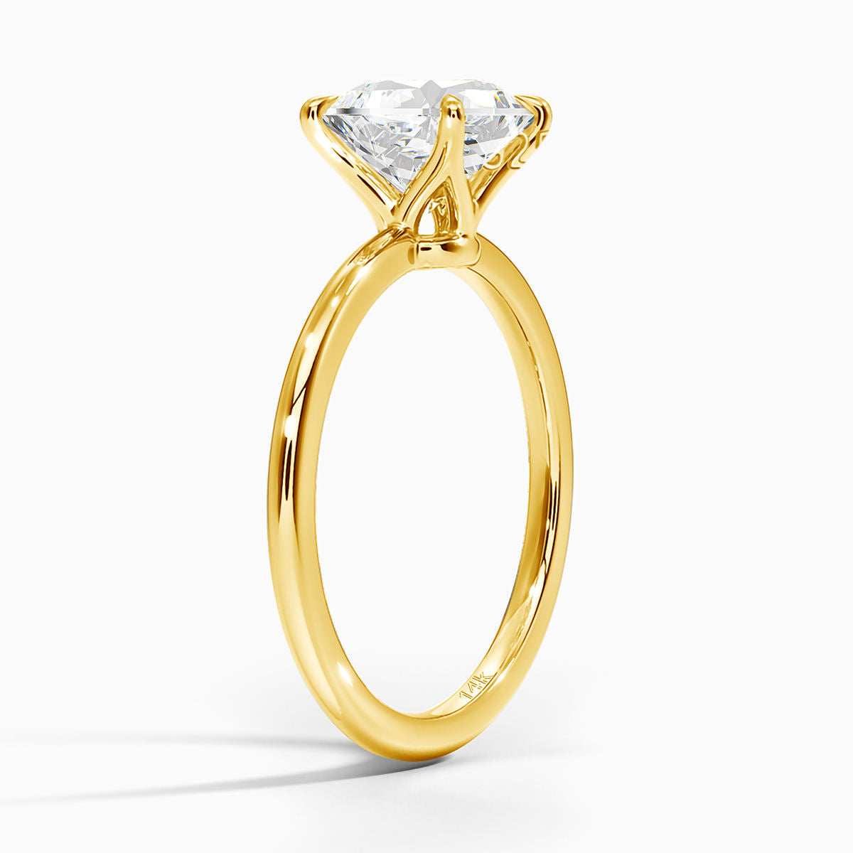 Real 14K Gold VVS Moissanite Hollow Gold Engagement Ring (MADE TO ORDER)