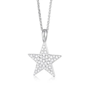 Star Pendant Necklace - VVS Moissanite 14k Gold Vermeil